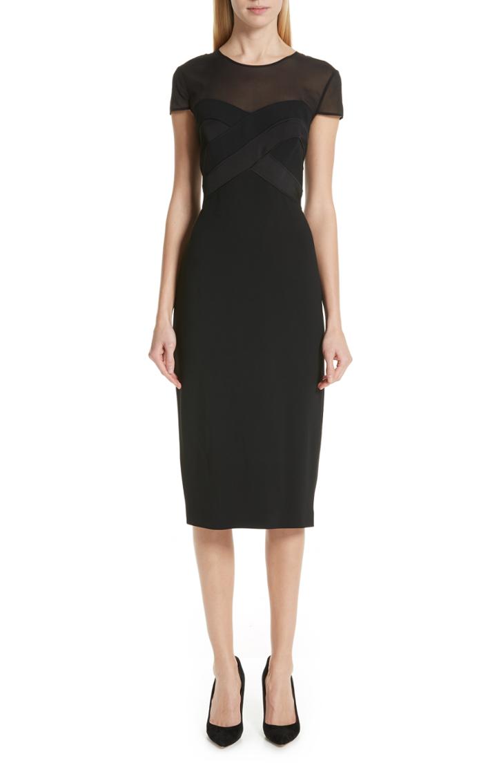 Women's Max Mara Ottelia Sheer Yoke Dress
