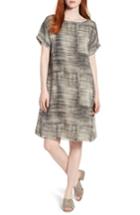 Women's Eileen Fisher Bateau Neck Silk Shift Dress, Size - Grey