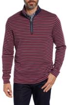 Men's Bugatchi Mock Neck Half Zip Pullover - Red