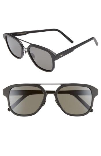 Men's Cutler And Gross 55mm Polarized Aviator Sunglasses - Matte Black/ Black