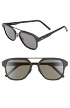 Men's Cutler And Gross 55mm Polarized Aviator Sunglasses - Matte Black/ Black