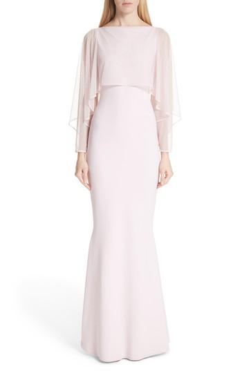 Women's Chiara Boni La Petite Robe Illusion Overlay Trumpet Gown Us / 36 It - Pink