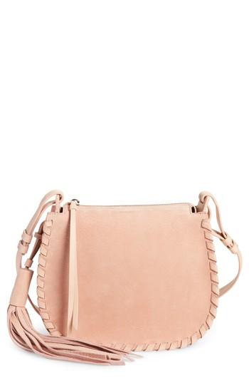 Allsaints Mori Suede Crossbody Bag - Pink