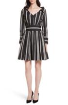 Women's Alice + Olivia Iliana Stripe Fit & Flare Dress - Black