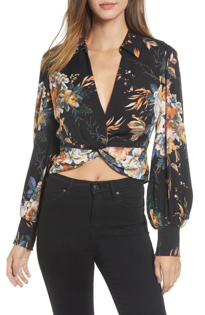 Women's Afrm Lexie Knot Detail Top - Black