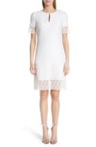 Women's St. John Collection Lace Trim Caris Knit Dress - White