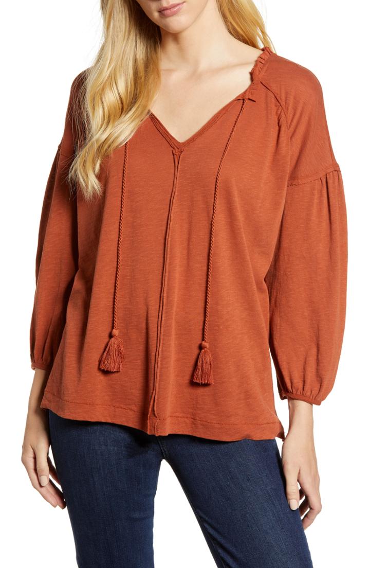 Women's Caslon Knit Peasant Tee