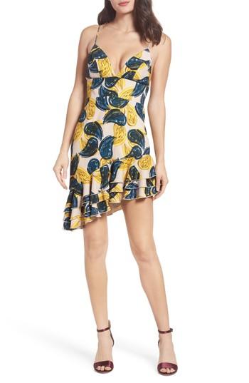 Women's C/meo Collective Temptation Print Ruffle Hem Sundress - Yellow