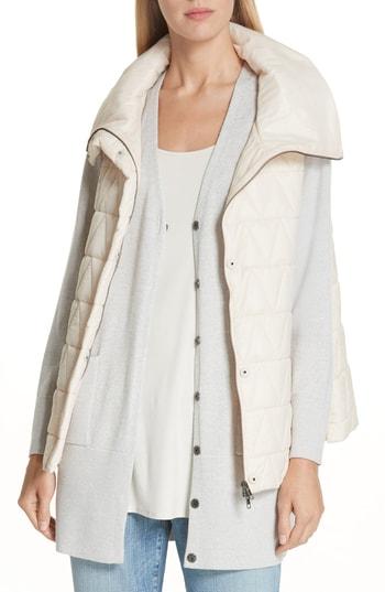 Women's Eileen Fisher High Stand Collar Vest, Size - Beige
