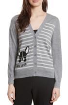 Women's Kate Spade New York Frenchie Stripe Cardigan - Grey