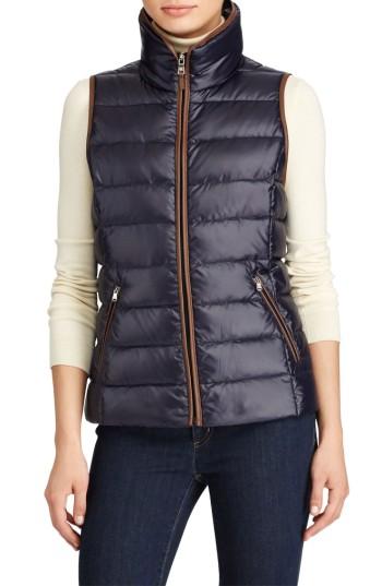 Women's Lauren Ralph Lauren Quilted Down Vest - Blue