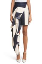 Women's Calvin Klein 205w39nyc Flag Stripe Silk Shantung Drape Skirt Us / 40 It - Blue