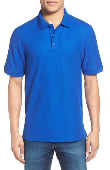 Men's Nordstrom Men's Shop 'classic' Fit Pique Polo, Size Large - Blue