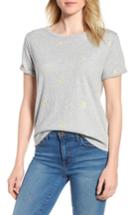 Women's Lucky Embroidered Daisies Tee - Grey