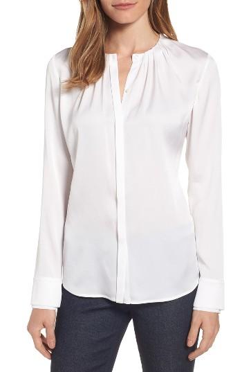 Women's Boss Banyra Stretch Silk Blouse - White