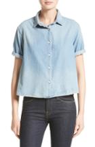 Women's The Great. The Bais Chambray Top - Blue