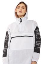 Women's Topshop Wild Windbreaker Jacket Us (fits Like 0) - White