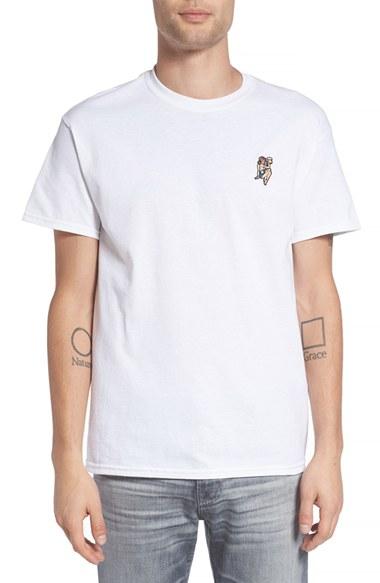 Men's The Rail Crewneck T-shirt With Embroidery - White