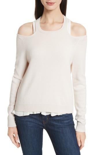 Women's Derek Lam 10 Crosby Layered Cold Shoulder Sweater - Pink