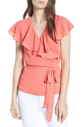 Women's Chelsea28 Wrap Top, Size - Coral