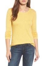 Women's Caslon Long Sleeve Crewneck Tee, Size - Yellow