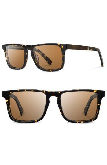 Men's Shwood 'govy 2' 52mm Polarized Sunglasses - Darkspeckle/ Elm/ Brown