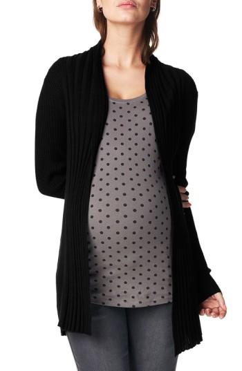 Women's Noppies 'anne' Rib Knit Maternity Cardigan - Black