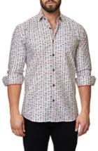 Men's Maceoo Luxor Funky Mustache Trim Fit Sport Shirt (s) - White