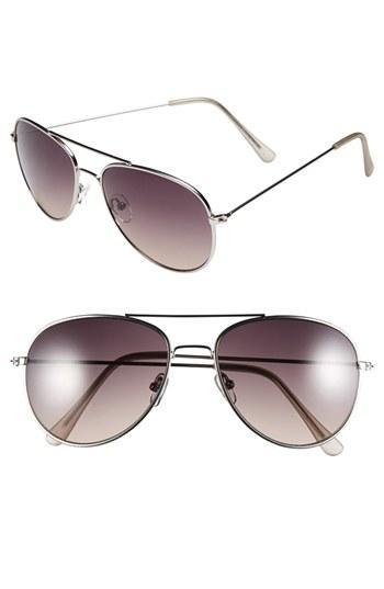 Topshop 'new Alice' Aviator Sunglasses Silver