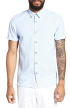 Men's Ted Baker London Slim Fit Short Sleeve Sport Shirt (l) - White