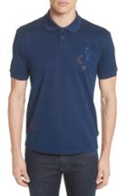 Men's Ps Paul Smith Embroidered Pique Polo - Blue