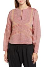 Women's Yakampot Brener Linen Blouse - Red