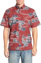 Men's Reyn Spooner Kyoto Ponds Fit Sport Shirt, Size Small - Red