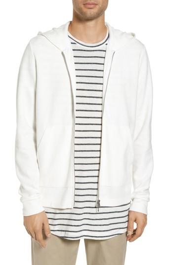 Men's Theory Daulton Ridge Waffle Knit Zip Hoodie - White