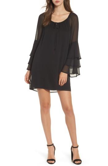 Women's As U Wish Ruffle Sleeve Dress - Black