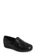 Women's Fitflop(tm) Superskate Sequin Slip-on Sneaker .5 M - Black
