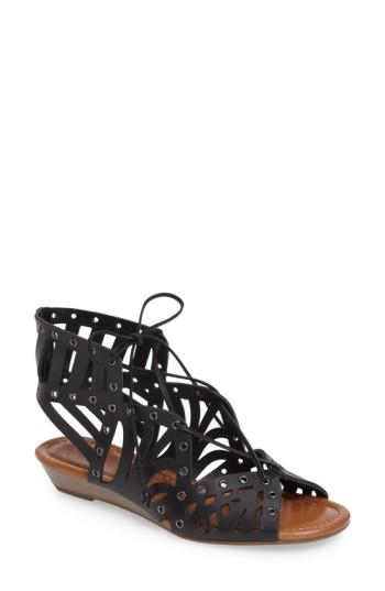 Women's Jessica Simpson Lalaine Ghillie Lace Sandal .5 M - Black