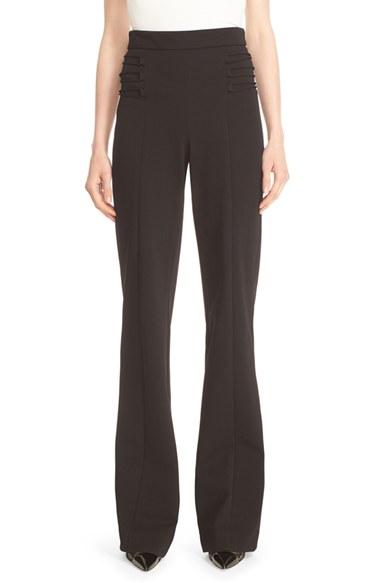 Women's Cushnie Et Ochs Lace-up Detail High Waist Twill Pants