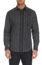 Men's Robert Graham Lopez Classic Fit Stripe Sport Shirt - Black