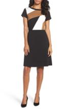Women's Ellen Tracy Colorblock Fit & Flare Dress - Ivory