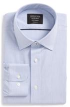 Men's Nordstrom Men's Shop Tech-smart Traditional Fit Microcheck Dress Shirt 32/33 - Blue