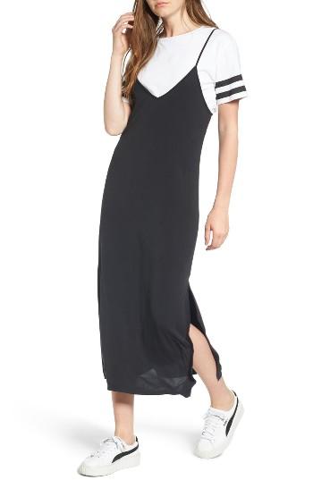 Women's Bp. Sporty Layered Slipdress - Black