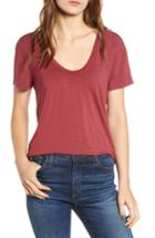 Women's Splendid Deep U-neck Tee - Red