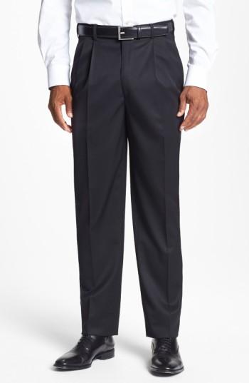 Men's Jb Britches Pleated Super 100s Worsted Wool Trousers