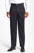 Men's Jb Britches Pleated Super 100s Worsted Wool Trousers