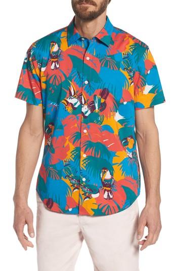 Men's Bonobos Slim Fit Print Sport Shirt, Size S - Blue