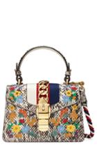 Gucci Mini Sylvie Genuine Snakeskin Top Handle Bag -