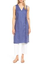 Women's Eileen Fisher Long Wrap Front Vest, Size - Blue