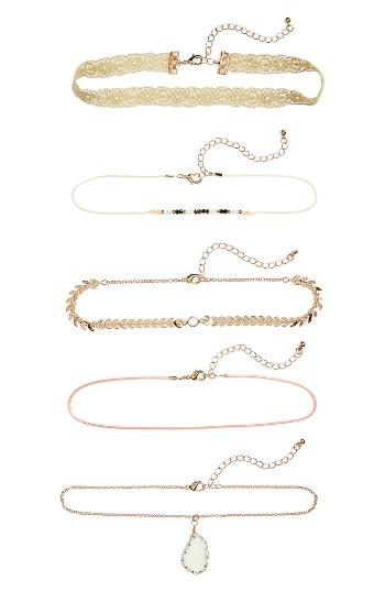 Women's Bp. Set Of 5 Assorted Choker Necklaces