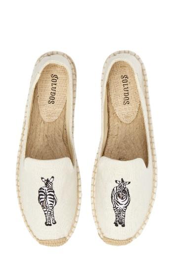 Women's Soludos Embroidered Espadrille Slip-on M - Beige